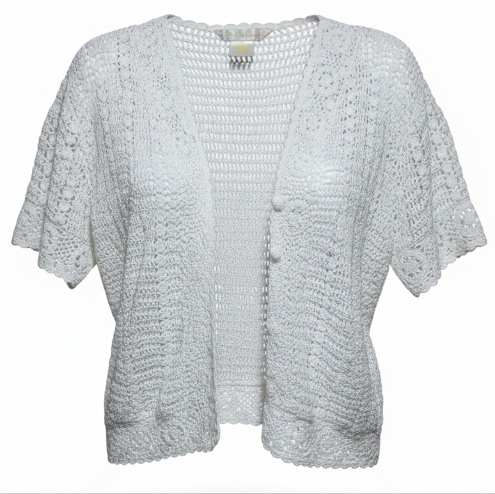Vintage Papalion "Krochetta" 100% Cotton Crochet Cardigain Top